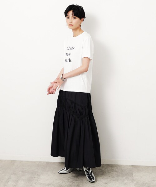 OPAQUE.CLIP（オペークドットクリップ）の「◆ロゴプリントTシャツ【洗濯機洗い可】（Tシャツ/カットソー・レディース・グレー/ライトグレー/ホワイト・00）」の8枚目の写真