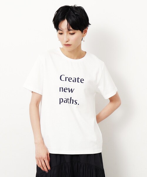 OPAQUE.CLIP（オペークドットクリップ）の「◆ロゴプリントTシャツ【洗濯機洗い可】（Tシャツ/カットソー・レディース・グレー/ライトグレー/ホワイト・00）」の10枚目の写真