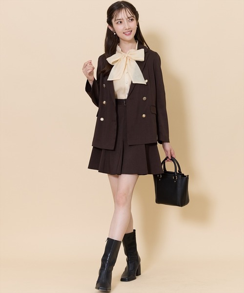 SWINGLE（スウィングル）の「デザイン接ぎフレアミニスカート（スカート・レディース・ブラウン/イエロー/ネイビー・SMALL/MEDIUM）」の2枚目の写真