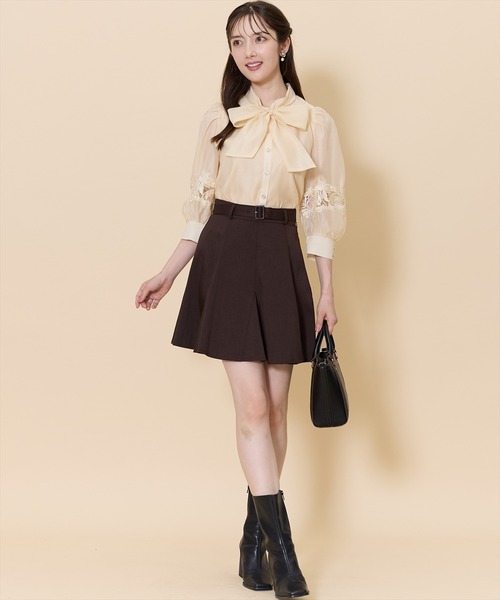 SWINGLE（スウィングル）の「デザイン接ぎフレアミニスカート（スカート・レディース・ブラウン/イエロー/ネイビー・SMALL/MEDIUM）」の12枚目の写真