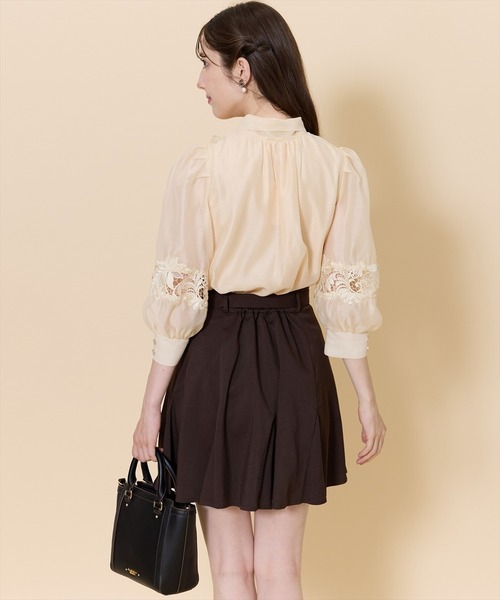 SWINGLE（スウィングル）の「デザイン接ぎフレアミニスカート（スカート・レディース・ブラウン/イエロー/ネイビー・SMALL/MEDIUM）」の14枚目の写真