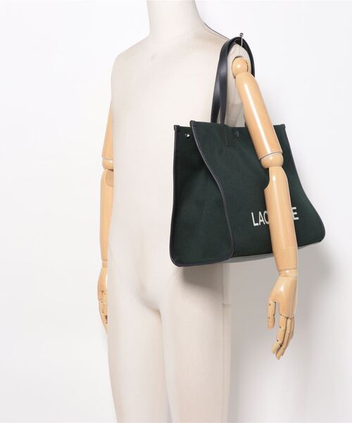 LACOSTE（ラコステ）の「《LACOSTE》HERITAGE CANVAS L SHOPPING BAG（トートバッグ・レディース・ホワイト系その他/グリーン/その他・フリー）」の7枚目の写真