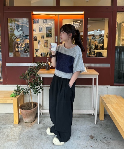 shesame（シーセム）の「shaggy knit（ニット/セーター・レディース・レッド/ネイビー/ブルー・LARGE/MEDIUM）」の5枚目の写真