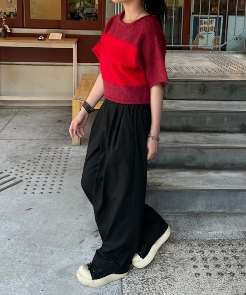 shesame（シーセム）の「shaggy knit（ニット/セーター・レディース・レッド/ネイビー/ブルー・LARGE/MEDIUM）」の11枚目の写真