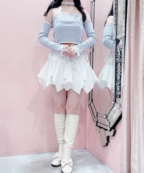 lilLilly（リルリリー）の「リボンアームウォーマーベアトップス（その他トップス・レディース・グレー/ホワイト/ブラック・FREE）」の16枚目の写真