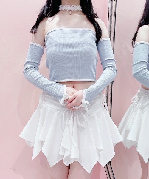 lilLilly（リルリリー）の「リボンアームウォーマーベアトップス（その他トップス・レディース・グレー/ホワイト/ブラック・FREE）」の15枚目の写真