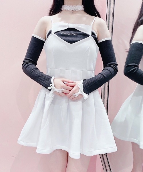 lilLilly（リルリリー）の「リボンアームウォーマーベアトップス（その他トップス・レディース・グレー/ホワイト/ブラック・FREE）」の11枚目の写真