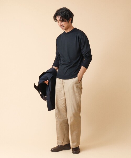 NOLLEY’S（ノーリーズ）の「AXIO吸水速乾 ウォッシャブル ウール長袖Tシャツ（Tシャツ/カットソー・メンズ・ネイビー/グレー/ブラック系その他/ブラック・L/M）」の5枚目の写真