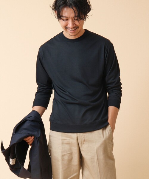 NOLLEY’S（ノーリーズ）の「AXIO吸水速乾 ウォッシャブル ウール長袖Tシャツ（Tシャツ/カットソー・メンズ・ネイビー/グレー/ブラック系その他/ブラック・L/M）」の10枚目の写真