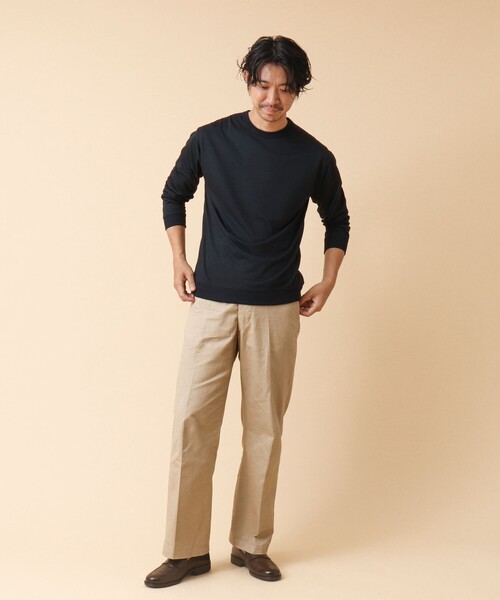 NOLLEY’S（ノーリーズ）の「AXIO吸水速乾 ウォッシャブル ウール長袖Tシャツ（Tシャツ/カットソー・メンズ・ネイビー/グレー/ブラック系その他/ブラック・L/M）」の11枚目の写真