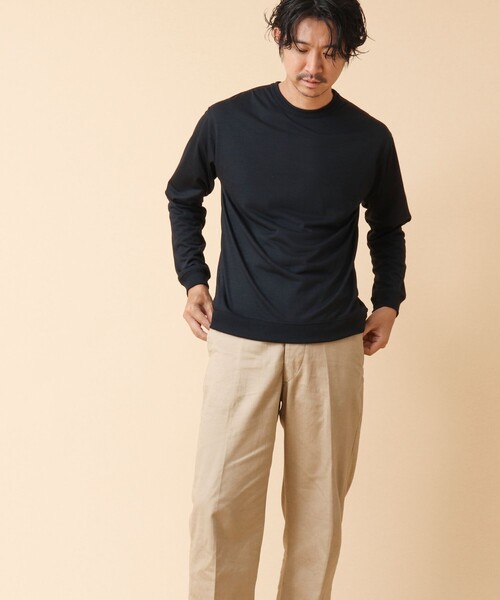 NOLLEY’S（ノーリーズ）の「AXIO吸水速乾 ウォッシャブル ウール長袖Tシャツ（Tシャツ/カットソー・メンズ・ネイビー/グレー/ブラック系その他/ブラック・L/M）」の14枚目の写真