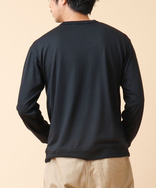 NOLLEY’S（ノーリーズ）の「AXIO吸水速乾 ウォッシャブル ウール長袖Tシャツ（Tシャツ/カットソー・メンズ・ネイビー/グレー/ブラック系その他/ブラック・L/M）」の18枚目の写真