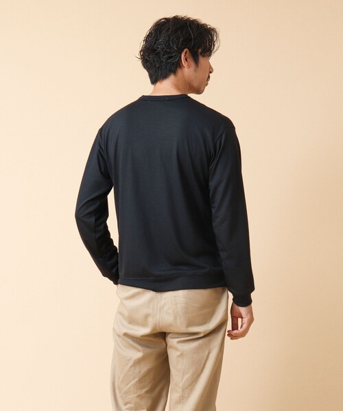 NOLLEY’S（ノーリーズ）の「AXIO吸水速乾 ウォッシャブル ウール長袖Tシャツ（Tシャツ/カットソー・メンズ・ネイビー/グレー/ブラック系その他/ブラック・L/M）」の19枚目の写真