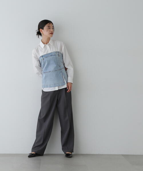 N.（N. Natural Beauty Basic）（エヌエヌナチュラルビューティーベーシック）の「◆スタンダードシャツ（シャツ/ブラウス・レディース・オフホワイト/チャコールグレー/ブルー・MEDIUM）」の14枚目の写真