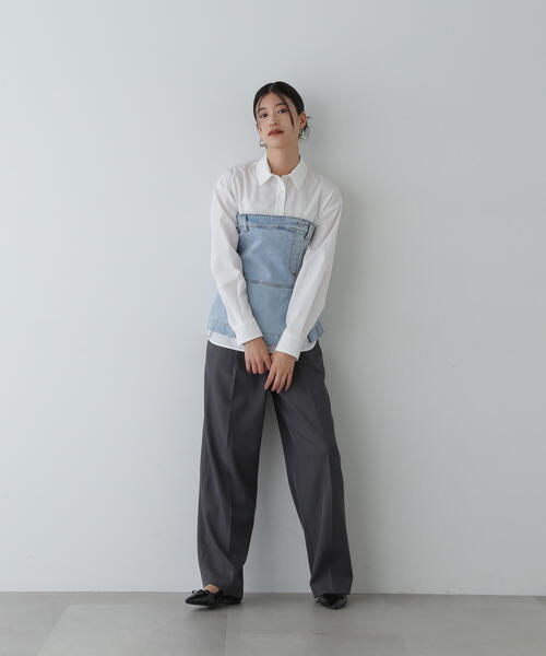 N.（N. Natural Beauty Basic）（エヌエヌナチュラルビューティーベーシック）の「◆スタンダードシャツ（シャツ/ブラウス・レディース・オフホワイト/チャコールグレー/ブルー・MEDIUM）」の15枚目の写真