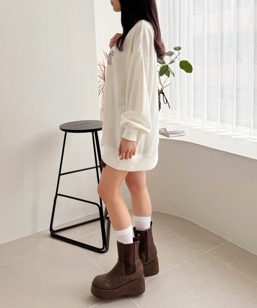 one after another NICE CLAUP（ワンアフターアナザーナイスクラップ）の「アソートスウェット（スウェット・レディース・ライトピンク/オフホワイト/チャコールグレー/杢グレー・FREE）」の13枚目の写真