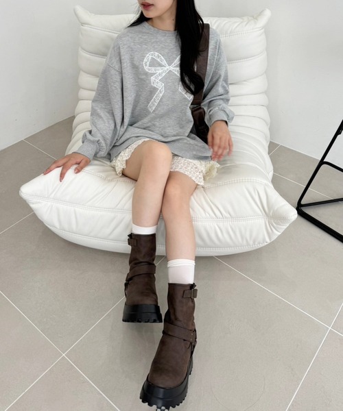 one after another NICE CLAUP（ワンアフターアナザーナイスクラップ）の「アソートスウェット（スウェット・レディース・ライトピンク/オフホワイト/チャコールグレー/杢グレー・FREE）」の19枚目の写真