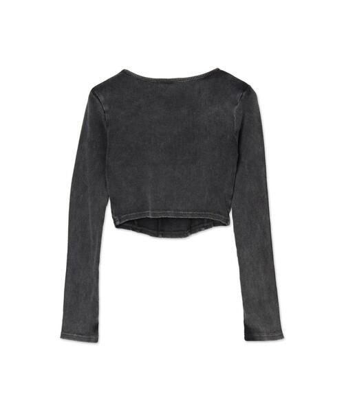 WEGO（ウィゴー）の「WEGO/ヴィンテージウォッシュコルセットデザイントップス（Tシャツ/カットソー・レディース・スミクロ/オフホワイト・FREE）」の17枚目の写真