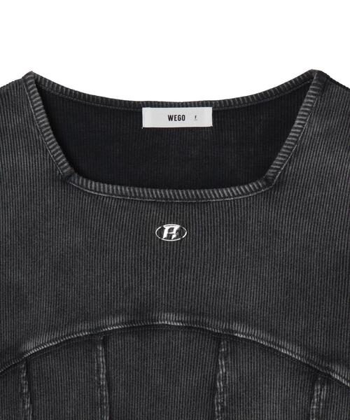 WEGO（ウィゴー）の「WEGO/ヴィンテージウォッシュコルセットデザイントップス（Tシャツ/カットソー・レディース・スミクロ/オフホワイト・FREE）」の18枚目の写真