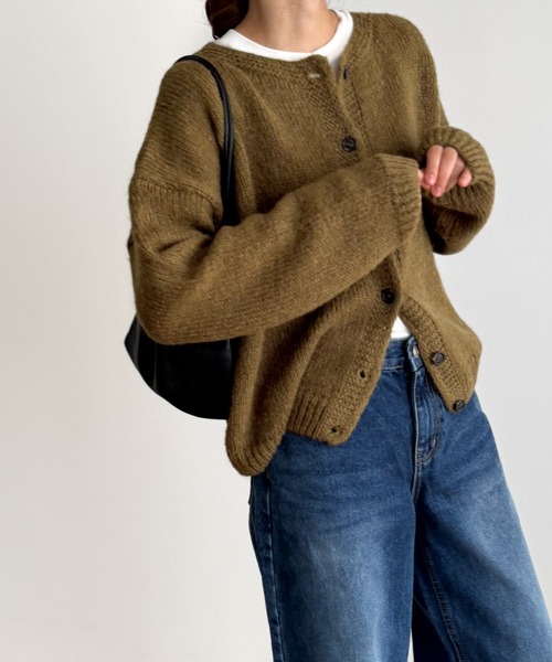 El mar アルパカ混クルーネックカーディガン（カーディガン/ボレロ