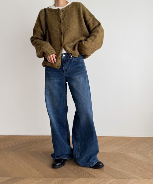 CANAL JEAN（キャナルジーン）の「El mar　アルパカ混クルーネックカーディガン（カーディガン/ボレロ・レディース・アイボリー/ベージュ/カーキ・ONE SIZE）」の6枚目の写真