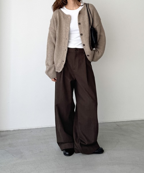 セール】El mar アルパカ混クルーネックカーディガン（カーディガン