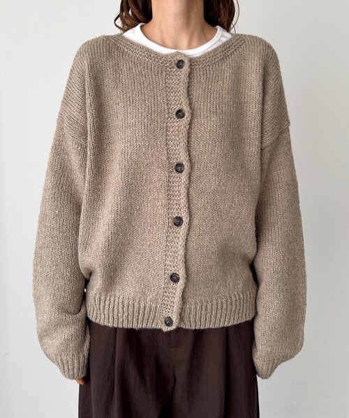 CANAL JEAN（キャナルジーン）の「El mar　アルパカ混クルーネックカーディガン（カーディガン/ボレロ・レディース・アイボリー/ベージュ/カーキ・ONE SIZE）」の10枚目の写真