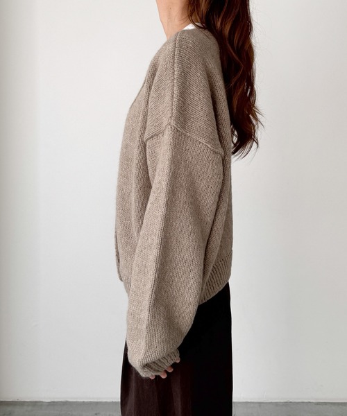 CANAL JEAN（キャナルジーン）の「El mar　アルパカ混クルーネックカーディガン（カーディガン/ボレロ・レディース・アイボリー/ベージュ/カーキ・ONE SIZE）」の11枚目の写真