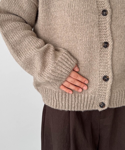 セール】El mar アルパカ混クルーネックカーディガン（カーディガン