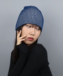 4INT.（フォイント）の「ストライプ リブ ニットビーニー（ニットキャップ/ビーニー）」