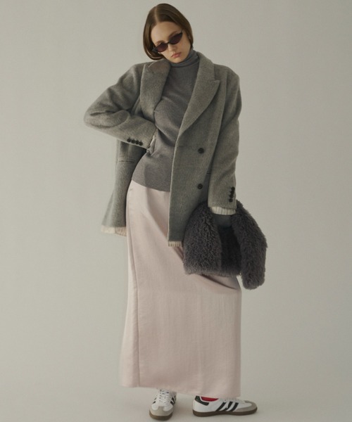 yae（ヤエ）の「Shaggy jackot / シャギージャコット（テーラードジャケット・レディース・グレー/ネイビー・FREE）」の3枚目の写真