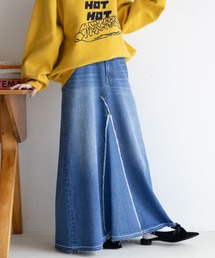 RAGEBLUE | リメイク風/フリンジ切り替えデニムスカート(デニムスカート)