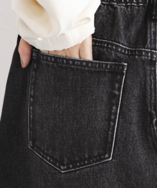 RAGEBLUE（レイジブルー）の「リメイク風/フリンジ切り替えデニムスカート（デニムスカート・レディース・ブラック/ブルー・FREE）」の16枚目の写真