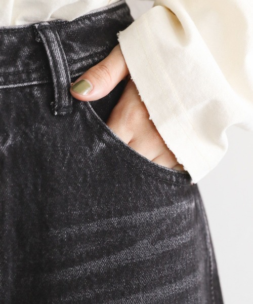 RAGEBLUE（レイジブルー）の「リメイク風/フリンジ切り替えデニムスカート（デニムスカート・レディース・ブラック/ブルー・FREE）」の18枚目の写真