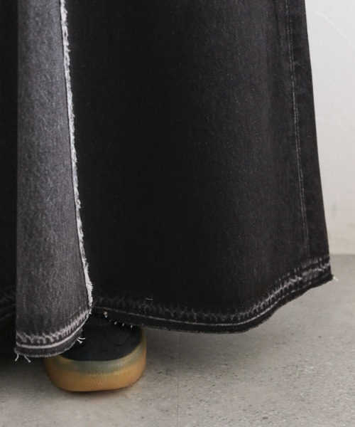 RAGEBLUE（レイジブルー）の「リメイク風/フリンジ切り替えデニムスカート（デニムスカート・レディース・ブラック/ブルー・FREE）」の19枚目の写真