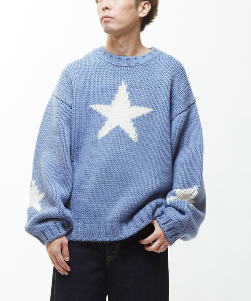 CONVERSE TOKYO（コンバーストウキョウ）の「STAR★ LOWGAGE PULLOVER KNIT（ニット/セーター・レディース・ブラック/アイボリー/ブルー/杢グレー・MEDIUM/SMALL）」の4枚目の写真