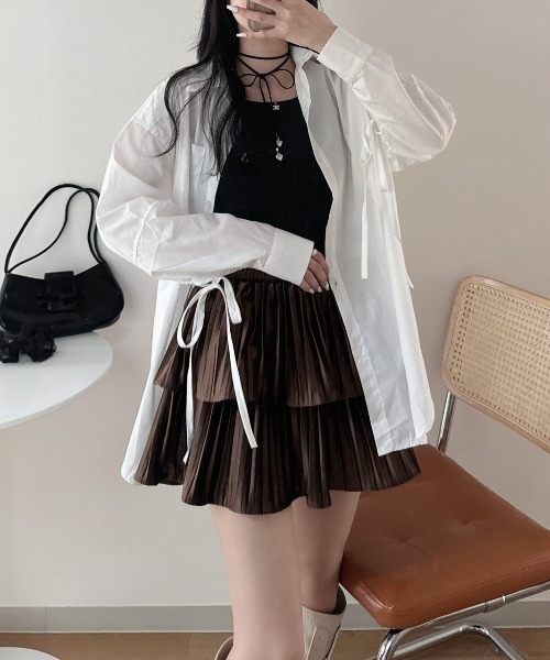 nemne store（ネンネストア）の「《Delfy》ベロアフリルスカート（スカート・レディース・ブラック/アイボリー/ブラウン・フリー）」の17枚目の写真