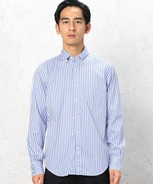 green label relaxing(グリーンレーベルリラクシング)の「□LON/ST GIZA BD シャツ◆(シャツ/ブラウス・メンズ・ネイビー/ライトブルー・SMALL/X-LARGE/LARGE/MEDIUM)」の4枚目の写真