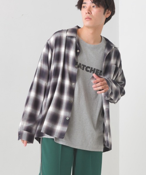 OMNES(オムネス)の「メンズオンブレチェックシャツ(シャツ/ブラウス・メンズ・ブラック・MEDIUM/LARGE)」の1枚目の写真