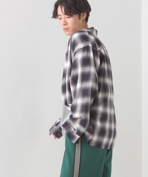 OMNES(オムネス)の「メンズオンブレチェックシャツ(シャツ/ブラウス・メンズ・ブラック・MEDIUM/LARGE)」の16枚目の写真