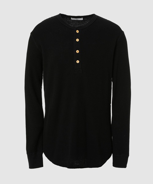 Urig(ウーリッヒ)の「B HENRYNECK WAFFLE LS(Tシャツ/カットソー・メンズ・ブラック/ライトグレー・2)」の2枚目の写真