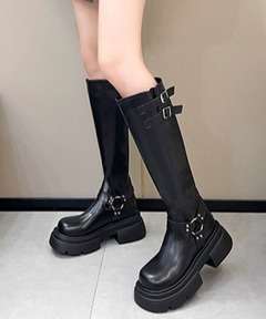TOGA PULLA/トーガプルラ】AJ1418/BLACK HARD LEATHER/ショートブーツ