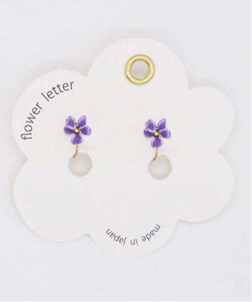 Zoule(ゾーラ)の「Zoule ゾーラ:FLOWER LETTER SERIES flower letter 花 花言葉 バラ スミレ スズラン ブルースター イヤリング(イヤリング・レディース・ホワイト/レッド/ブルー/パープル・FREE)」の10枚目の写真