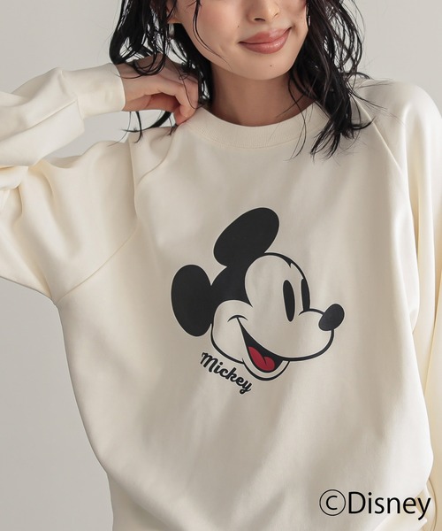 for/c(フォーシー)の「DISNEY MICKEY MOUSE / 裏毛スウェット(タイプA)【サスティナブル】(スウェット・レディース・ブラック/オフホワイト・M/L/LL)」の3枚目の写真