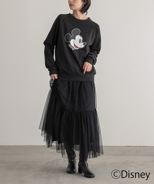 for/c(フォーシー)の「DISNEY MICKEY MOUSE / 裏毛スウェット(タイプA)【サスティナブル】(スウェット・レディース・ブラック/オフホワイト・M/L/LL)」の13枚目の写真