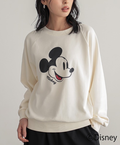 for/c(フォーシー)の「DISNEY MICKEY MOUSE / 裏毛スウェット(タイプA)【サスティナブル】(スウェット・レディース・ブラック/オフホワイト・M/L/LL)」の18枚目の写真