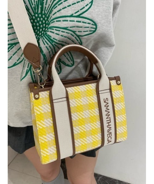 プラニー工房オーバルバック/小花模様オレンジブラウン/巾着ゴールド