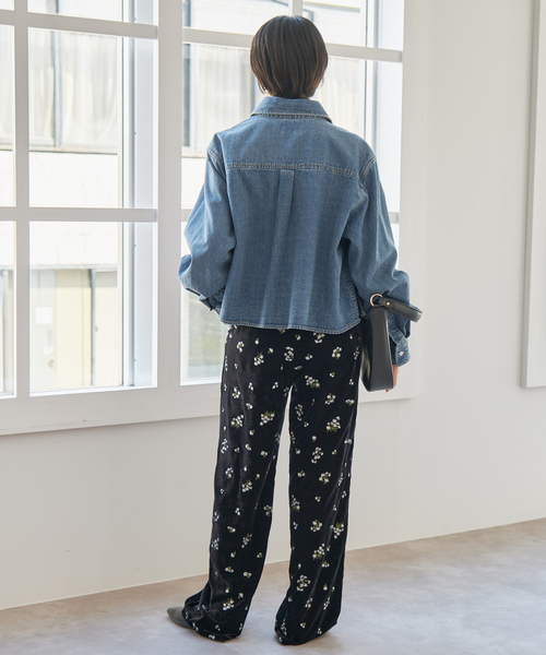 Spick & Span（スピックアンドスパン）の「ブーケエンブロイダリーストレートパンツ（スラックス・レディース・アイボリー/ブラック・38/36）」の10枚目の写真