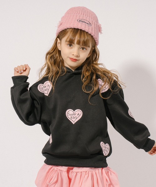 URBAN CHERRY（アーバンチェリー）の「ダメージデザインフロントロゴ刺繍ニットキャップ（ニットキャップ/ビーニー・キッズ・ブラウン/ピンク/ブラック/グレー・FREE）」の14枚目の写真