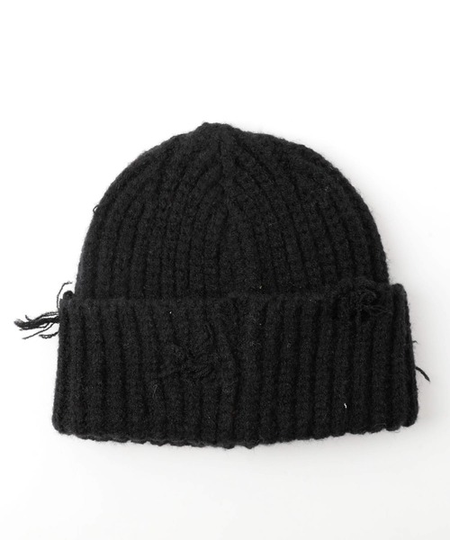 URBAN CHERRY（アーバンチェリー）の「ダメージデザインフロントロゴ刺繍ニットキャップ（ニットキャップ/ビーニー・キッズ・ブラウン/ピンク/ブラック/グレー・FREE）」の13枚目の写真